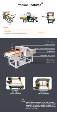 High Sensitivity Food Metal Detector Conveyor Machine for Bakery Bread Cookie Pastry Processing Industry